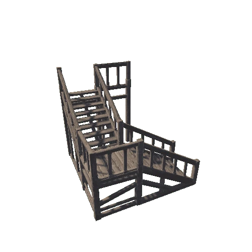 Deck Stairs 1B1 Offset L (Railing)